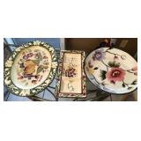 431 - THREE CERAMIC SERVING PLATES (A60)
