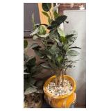 11 - DECORATIVE PLANTER POT WITH FAUX PLANT 46'T