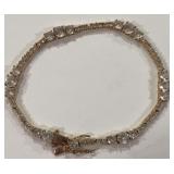 STERLING SILVER GOLD PLATED CZ BRACELET