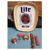 444 - LITE BEER BAR SIGN & COLLECTIBLES (E47)