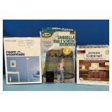 357 - FLOOR LAMP, UMBRELLA SCREEN, CABINET KIT