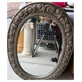 431 - OVAL WALL MIRROR FRAMED 34'L (A1)