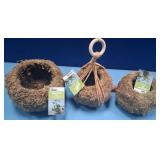 43 - THREE KOKEDAMA BALL PLANTERS (Y34)