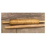 431 - TWO VINTAGE WOODEN ROLLING PINS (A38)