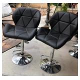 431 - PAIR OF MATCHING STOOLS WITH CHROME BASES