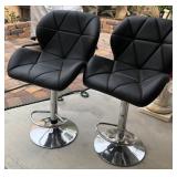 431 - PAIR OF MATCHING STOOLS WITH CHROME BASES