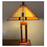15 - CRAFTSMAN-STYLE STAINED GLASS TABLE LAMP
