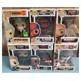 444 - SIX FUNKO POP! COLLECTIBLE FIGURES (E23)