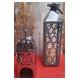 43 - PAIR OF DECORATIVE CANDLE LANTERNS (Y5)