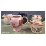 12 - FIVE VINTAGE COLLECTIBLE TEAPOTS (P112)