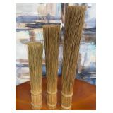 11 - THREE NATURAL BROOMCORN BUNDLES