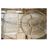 431 - TWO VINTAGE DIVIDED SERVING PLATES (A59)