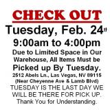 AUCTION PICK UP DAY & HOURS