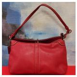PP - COACH RED LEATHER MINI TWIIST LOCK FLAP BAG