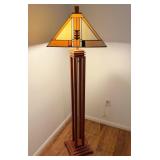 15 - CRAFTSMAN-STYLE STAINED GLASS FLOOR LAMP