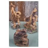 12 - THREE ELEPHANT FIGURINES (P71)