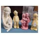 444 - FOUR PIECES VINTAGE CERAMIC FIGURINES (E41)