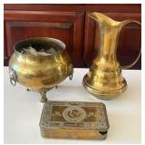 F - VINTAGE CACHEPOT, PITCHER, TRINKET BOX (L32)