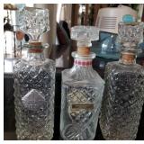 F - THREE VINTAGE DECANTERS (A191)