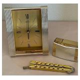 F - ART DECO-STYLE CLOCK, LIGHTER, BUTTERFLY KNIFE