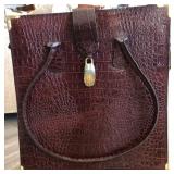 F - FAUX SNAKESKIN SHOPPER'S TOTE (L62)