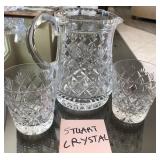F - STUART CRYSTAL PITCHER & GLASSES (A56)