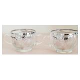 F - VINTAGE GLASS CREAMER & SUGAR BOWL SET (A158)