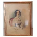 F - VINTAGE PORTRAIT ART FRAMED 12X15' (H176)