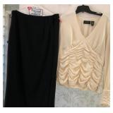 F - DANA BUCHMAN & CHAUS TOP & SKIRT SIZE 14 (M35