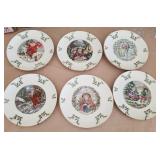 F - SIX COLLECTIBLE ROYAL DOULTON CHRISTMAS PLATES