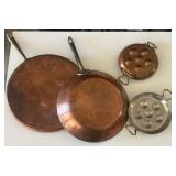 F - FOUR PIECES COPPER COOKWARE (L36)