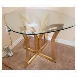F - GLASS TOP ACCENT TABLE (Z17)