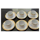 F - GOLD BUFFET ROYAL GALLERY CUPS & SAUCERS (L49)