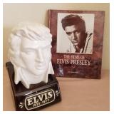 F - CERAMIC ELVIS PRESLEY DECANTER & BOOK (A170)
