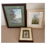 F - THREE PIECES OF FRAMED ART (A212)