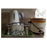 F - CROCK-POT, ELECTRIC KETTLE, DISH RACK (K7)