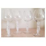 F - FOUR PIECES VINTAGE BAYEL STEMWARE (A108)