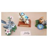 F - THREE LENOX BIRDS FIGURINES (A136)