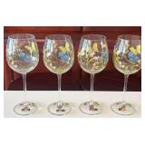 F - FOUR PIECES HAND PAINTED LENOX STEMWARE (L28)
