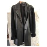 F - DANA BUCHMAN LEATHER COAT SIZE 14 (M13)