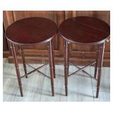 F - PAIR OF MATCHING ROUND SIDE TABLES (A207)