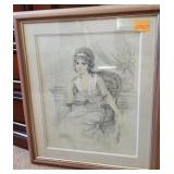 F - EDWARDS PORTRAIT ART FRAMED 23X27'