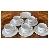 F - ITALIAN CERAMIC CAPPUCCINO CUPS & SAUCERS