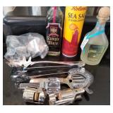 F - MIXED LOT OF BAR UTENSILS & SUPPLIES (A199)