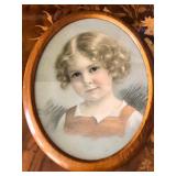 F3 - VINTAGE PRINT OF YOUNG GIRL FRAMED (A160)