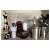 F - DECANTER, UTENSILS, JARS, TEAPOT (K5)