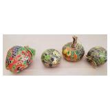 F - FOUR CLOISONNE ORNAMENTS (A172)