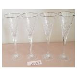 F - FOUR PIECES CRYSTAL STEMWARE (A157)