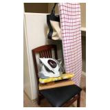 F - IRONING BOARDS, STEAM IRON, CHAIR, TOTE (M98)
