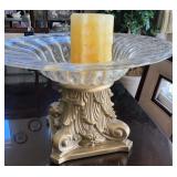 F - FRENCH EMPIRE-STYLE CENTERPIECE BOWL, CANDLE